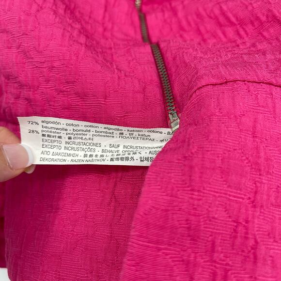 Zara Hot Pink Mini Skirt Medium Full Zipper - Picture 3 of 7